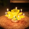 Obrotowa świeczka urodzinowa w kształcie lotosu z 8 małymi świecami i piosenką z okazji urodzinParty