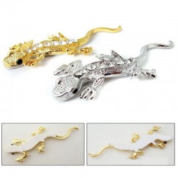 3D gold - crystal gecko - metal car stickerStickers