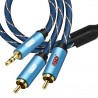 Kabel audio AUX EMK 3,5 mm do 2RCA - 1 m - 1,5 m - 2 m - 3 m - 5 mKable