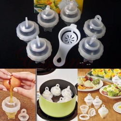 Separator - urządzenie do gotowania jajek - gotowanie na parze - silikonowe narzędzie 7 sztukKształtowniki do jajek