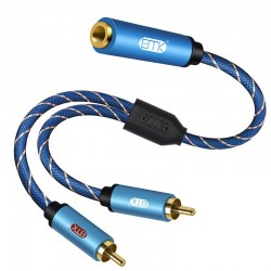 35mm żeński do 2RCA męskiego stereo audio kabel - pozłacanyKable