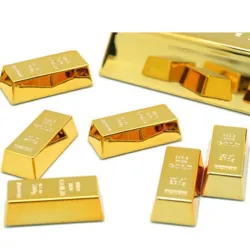 1pc Creative Gold Brick Shape Refrigerator Magnets Resin Craft Gift For Home Refrigerator DecorationDekoracje