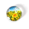 kitchen fridge sticker - round glass sunflower pattern fridge magnet stickerDecoration