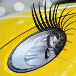 2PCS 3D Charming Black False Eyelashes Fake Eye Lash Sticker Car Headlight Decoration Funny Decal FoCzęści do stylizacji