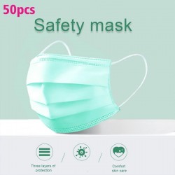 Jednorazowe maski na twarz / usta - 3 warstwy - przeciwpyłowa - przeciwbakteryjna - premium zielonaMaski na usta