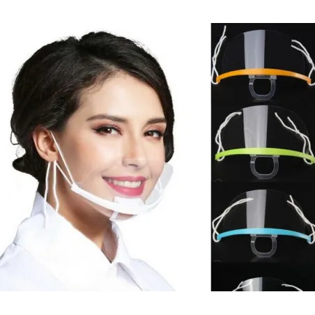 Transparent mouth mask - anti-fog / anti-saliva - plastic mouth shield - lip readingMouth masks