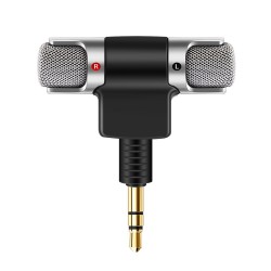 Przenośny mikrofon stereo do nagrywania - pozłacana wtyczka - mini jack 3,5 mm dla SmartphoneMikrofony