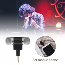 Przenośny mikrofon stereo do nagrywania - pozłacana wtyczka - mini jack 3,5 mm dla SmartphoneMikrofony