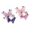 Pink Blue Butterfly BroochesBroszki