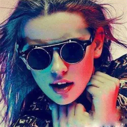 retro round steam punk flip up sunglasses - vintage classic double flip sun glassesOkulary Przeciwsłoneczne