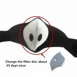Maska na twarz z filtrem z węglem aktywnym - podwójny zawór powietrza - przeciw kurzowi i zanieczyszczeniomMaski na usta