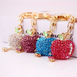 Flat crystal apple key chainBreloczki Do Kluczy