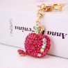 Flat crystal apple key chainKeyrings