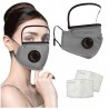 Mouth / face protective mask - detachable plastic eye shield - air valve - 2.5PM filter - reusableMouth masks