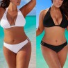 Low waist two piece swimsuit - plus size - black - whiteSwimming