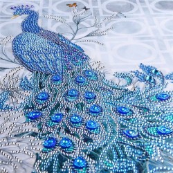 Rhinestone peacock 5D - DIY painting - diamond embroider - home decorDekoracje