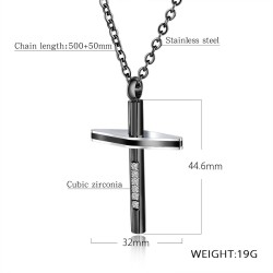 Cross christian necklaces - gold - silver - blackNaszyjniki