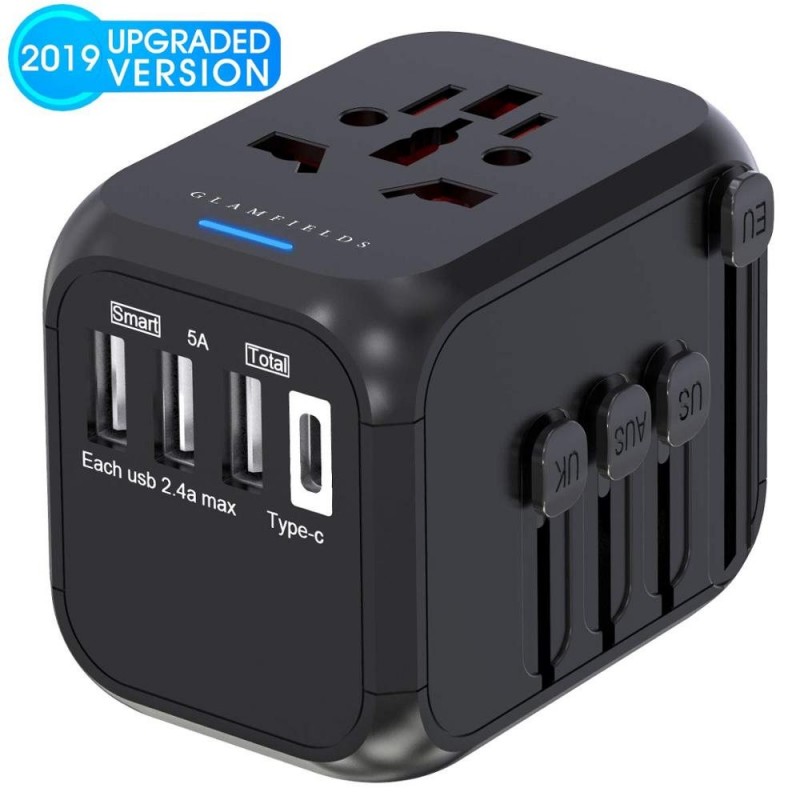 LONGET Universal Travel Adapter Auto Resetting Fuse baby safe design 5A 3 USB + 1typc c Worldwide Wall Charger for UK/EU/AU/A... LONGET Universal Travel Adapter Auto Resetting Fuse baby safe design 5A 3 USB + 1typc c Worldwide Wall Charger for UK/EU/AU/A...