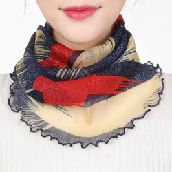 Neck collar scarf - women - silk - anti uv - maskSzaliki