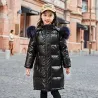 Długa - ciepła kurtka zimowa z futrzanym kapturem - dla dziewczynekDzieci