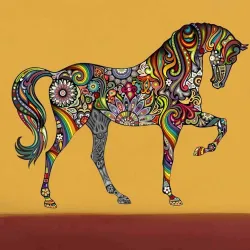 Colourful horse - wall sticker - vinyl mural artWall stickers