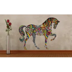 Colourful horse - wall sticker - vinyl mural artWall stickers