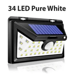 Lampa solarna LED - zewnętrzna - czujnik ruchu - ścienna - wodoodporna - 34 LEDOświetlenia słonecznego