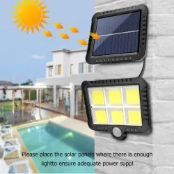 150COB - 128COB - 120COB - 100COB - Solar Light - Outdoor - Wall Light - Security Lamp - Remote ControlledOświetlenia słonecz...
