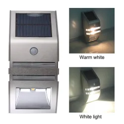Solar LED Light - Outdoor - Motion Sensor - Stainless Steel - Black - WhiteOświetlenia słonecznego
