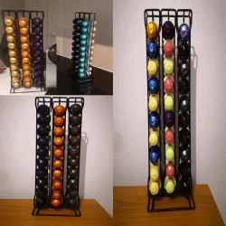 Coffee Capsule Holder - Tower Stand - 60 Nespresso Capsules - StorageKawa