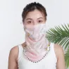 Chiffon scarf - face / neck / mouth cover with ear loops - anti-UV protectionScarves