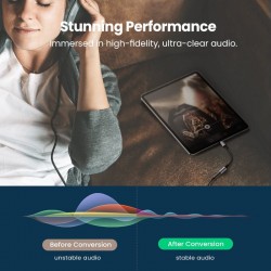 USB Type C to 3.5mm Headphone Jack - Adapter - Cable Cord - DAC ChipSłuchawki