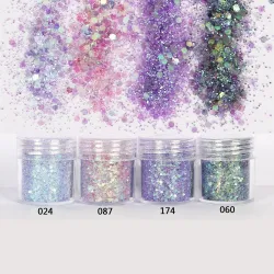 Mermaid Scale - Hexagon Glitter - Bling Filling - Resin Craft - 4pcsPaznokcie