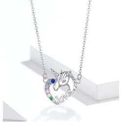925 Sterling Silver - Unicorn Of Love - Necklaces - Zircon - PendantNaszyjniki