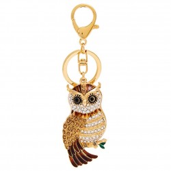 Cute Owl - Rhinestone - KeychainBreloczki Do Kluczy