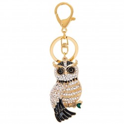 Cute Owl - Rhinestone - KeychainBreloczki Do Kluczy