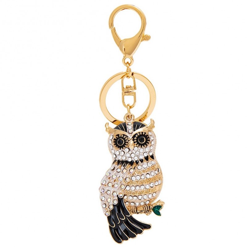 Cute Owl - Rhinestone - KeychainBreloczki Do Kluczy