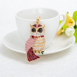 Cute Owl - Rhinestone - KeychainBreloczki Do Kluczy