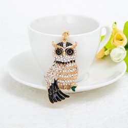 Cute Owl - Rhinestone - KeychainBreloczki Do Kluczy
