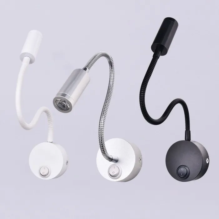 Modern LED Wall Lamps - Flexible Tube - 3W - Black - WhiteLights & lighting