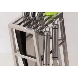 Knives holder stand - 6 holes - stainless steel kitchen storage rackKitchen knives