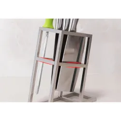 Knives holder stand - 6 holes - stainless steel kitchen storage rackKitchen knives
