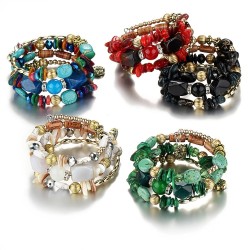 Multi colored beads - charm bracelets - resin stoneBransoletki