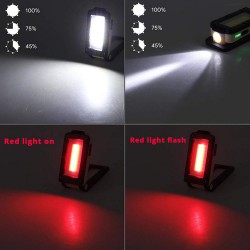 Multifunctional COB work light - USB - rechargeable - 180 degree adjustable - magnet design camping lightTorches