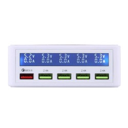 USB - 40W - 3.0 quick charger - Led display - 5-ports charging stationBattery & Chargers