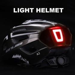 Bicycle helmet with Led light - rechargeable - integrally-molded - sports head protectionBicycle