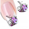 Naklejki na paznokcie - transfer wody - fioletowe kwiatyNaklejki na paznokcie