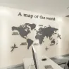 Mapa świata 3D - akrylowa naklejka ściennaNaklejki Ścienne