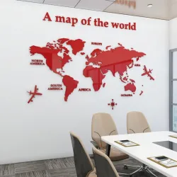 3D world map - acrylic wall stickerWall stickers