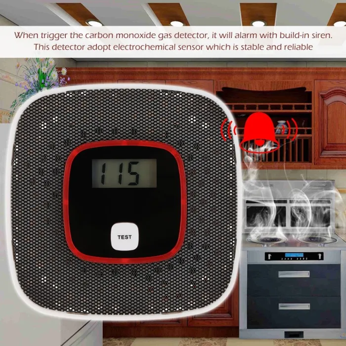 LCD - alarm tlenku węgla - tester zatruć / dymu - detektor - czujnik - monitorBezpieczeństwo w domu